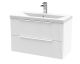 800mm Wall Hung 2 Drawer Vanity & Basin 1 - Hudson Reed DFF195A White, White colour ,image 1