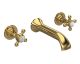 3 Tap Hole Wall Mounted Basin Mixer - Hudson Reed BC817HX Brass, Brass colour ,image 1