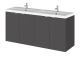 1200mm Vanity Unit & Double Basin - Hudson Reed CBI933 Gloss Grey, Grey colour ,image 1
