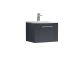 500mm Wall Hung Single Drawer Vanity & Basin 4 - Nuie DPF1491G Black, Black colour ,image 1