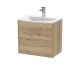 600mm Wall Hung 2 Drawer Vanity & Basin 4 - Hudson Reed JNU1824G Oak, Oak colour ,image 1