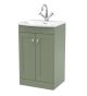 500mm Floor Standing 2-Door Unit & Curved Basin - Nuie CLC823J Green, Green colour ,image 1