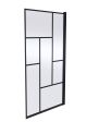 Abstract Bath Screen - Nuie NSSQBB Matt Black, Black colour ,image 1