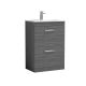 600mm Floor Standing Vanity With Basin 2 - Nuie ATH032B Anthracite Woodgrain, Brown/Grey colour ,image 1