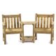 Darwin 2 Seat Wooden Garden Companion Bench - Neutral Green - FSC Mix Credit