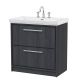 800mm Floor Standing 2-Drawer Vanity with Basin - 3 Tap Hole - Hudson Reed LIL2235B Grey, Grey colour ,image 1