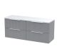 1200 Wall Hung 4-Drawer Vanity & Laminate Worktop - Hudson Reed DFF293LSW2 Grey, Grey colour ,image 1