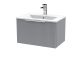 600mm Wall Hung Single Drawer Vanity & Basin 2 - Hudson Reed DFF294B Grey, Grey colour ,image 1