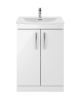600mm Floor Standing Vanity With Basin 4 - Nuie ATH027G Gloss White, White colour ,image 1