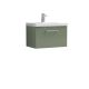 600mm Wall Hung 1 Drawer Vanity & Basin 1 - Nuie ARN822A Green, Green colour ,image 1