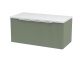 800mm Wall Hung Single Drawer Vanity & Laminate Top - Hudson Reed DFF896LSW Green, Green colour ,image 1
