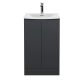 500mm Floor Standing 2 Door Vanity & Basin 4 - Hudson Reed URB1407G Black, Black colour ,image 1