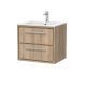 600mm Wall Hung 2-Drawer Vanity with Basin - 1 Tap Hole - Hudson Reed LIL3024C Oak, Oak colour ,image 1