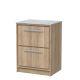 600mm Floor Standing 2-Drawer Vanity with Marble Worktop - Hudson Reed LIL3033GMT Oak, Oak colour ,image 1