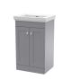 500mm Floor Standing 2 Door Vanity & Basin 0TH - Nuie CLC223H Grey, Grey colour ,image 1