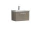 600mm Wall Hung 1 Drawer Vanity & Basin 1 - Nuie ARN2522A Oak, Oak colour ,image 1