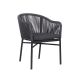 Fleet 760 x 560Rope Arm Chair Grey - Full Back With Solid Seat & Cushion - Grey