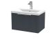 600mm Wall Hung Single Drawer Vanity & Basin 1 - Hudson Reed DFF1494A Black, Black colour ,image 1