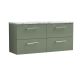 1200mm Wall Hung 4-Drawer Vanity & Laminate Worktop - Nuie ARN824LCM2 Green, Green colour ,image 1