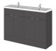 1200mm Vanity Unit & Double Basin - Hudson Reed CBI934 Gloss Grey, Grey colour ,image 1