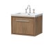 600mm Wall Hung Single Drawer Vanity with Basin - 3 Tap Hole - Hudson Reed LIL2722M Oak, Oak colour ,image 1