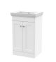 500mm Floor Standing 2 Door Vanity & Basin 0TH - Nuie CLC123H White, White colour ,image 1