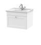 600mm Wall Hung 1 Drawer Vanity & Basin 1TH - Nuie CLC194F White, White colour ,image 1