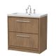 800mm Floor Standing 2-Drawer Vanity with Basin - 3 Tap Hole - Hudson Reed LIL2735M Oak, Oak colour ,image 1