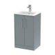 500mm Floor Standing 2 Door Vanity & Basin 2 - Hudson Reed JNU2301B Grey, Grey colour ,image 1