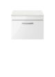 600mm Wall Hung Vanity With Sparkling White Worktop - Nuie ATH041LSW Gloss White, White colour ,image 1