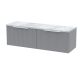 1200 Wall Hung 2-Drawer Vanity & Laminate Worktop - Hudson Reed DFF294LBG2 Grey, Grey colour ,image 1