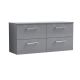 1200mm Wall Hung 4 Drawer Vanity & Worktop - Nuie ARN2224W2 Grey, Grey colour ,image 1