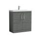 800mm Floor Standing 2 Door Vanity & Basin 3 - Nuie ARN505D Grey, Grey colour ,image 1