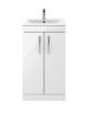 500mm Floor Standing Vanity With Basin 2 - Nuie ATH006B Gloss White, White colour ,image 1