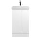 500mm Floor Standing 2-Door Vanity Unit & Basin 3 - Hudson Reed URB107D Satin White, White colour ,image 1