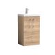 500mm Floor Standing 2-Door Vanity & Basin 1 - Nuie ARN3001A Oak, Oak colour ,image 1