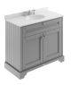 1000mm Cabinet & Marble Top (3TH) - Hudson Reed LOF281 Storm Grey, Grey colour ,image 1