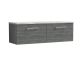 1200mm Wall Hung 2-Drawer Vanity & Laminate Worktop - Nuie ARN522LBG2 Grey, Grey colour ,image 1