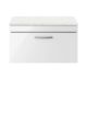 800mm Wall Hung Vanity With Sparkling White Worktop - Nuie ATH062LSW Gloss White, White colour ,image 1