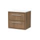 600mm Wall Hung 2-Drawer Vanity with Marble Worktop - Hudson Reed LIL2724WMT Oak, Oak colour ,image 1