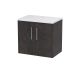 600mm Wall Hung 2 Door Vanity & Worktop - Hudson Reed JNU2623LSW Brown, Brown colour ,image 1