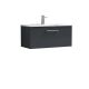 800mm Wall Hung 1 Drawer Vanity & Basin 2 - Nuie ARN1425B Black, Black colour ,image 1