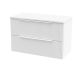 800mm Wall Hung 2 Drawer Vanity & Worktop - Hudson Reed DFF195W White, White colour ,image 1