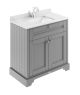 800mm Cabinet & Marble Top (1TH) - Hudson Reed LOF228S Grey, Grey colour ,image 1