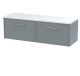 1200 Wall Hung 2-Drawer Vanity & Laminate Worktop - Hudson Reed JNU2322LSW2 Grey, Grey colour ,image 1
