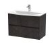 800mm Wall Hung 2 Drawer Unit & Basin 4 - Nuie HAV2606G Brown, Brown colour ,image 1