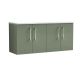 1200mm Wall Hung 4-Door Vanity & Laminate Worktop - Nuie ARN823LSW2 Green