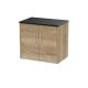 600mm Wall Hung 2 Door Vanity & Laminate Top - Hudson Reed JNU1823LSB Oak, Oak colour ,image 1