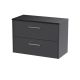 800mm Wall Hung 2 Drawer Vanity & Laminate Top - Hudson Reed JNU2226LSB Grey, Grey colour ,image 1