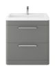 Floor Standing 800mm Cabinet & Ceramic Basin - Hudson Reed SOL203A Cool Grey, Grey colour ,image 1
